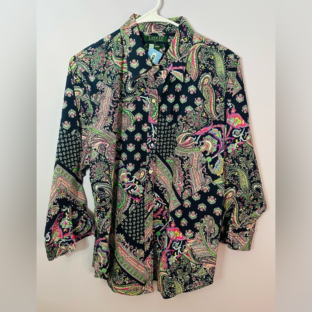 Ralph Lauren Paisley Women’s Shirt in XL - No Iron